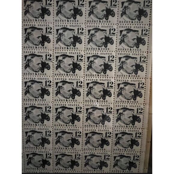 MNH 1968 Henry Ford 12c Sheet of 100 Stamps Scott #1286a - Picture 1 of 2